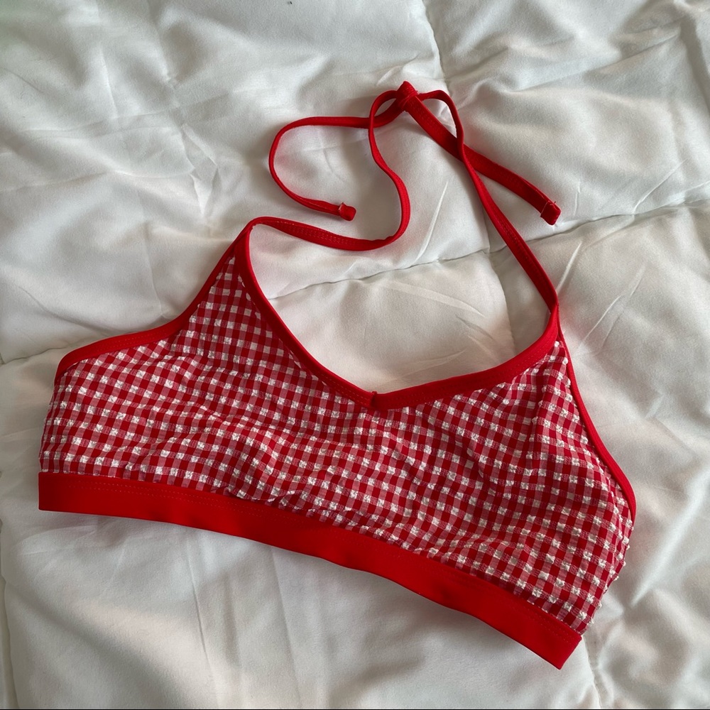 GIRLS GINGHAM BIKINI TOP